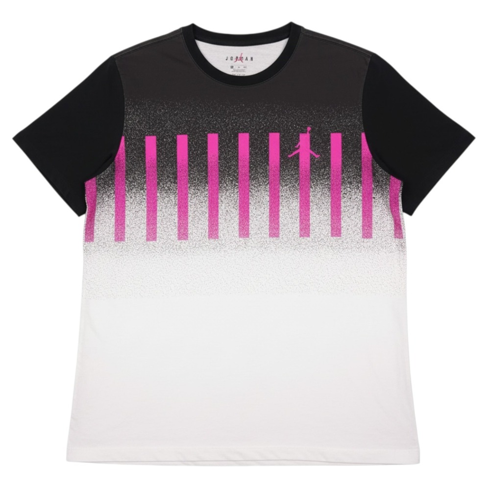 Nike Jordan Shirt Mens XL Black White Pink Tennis Fade Graphic Crew Neck Jumpman